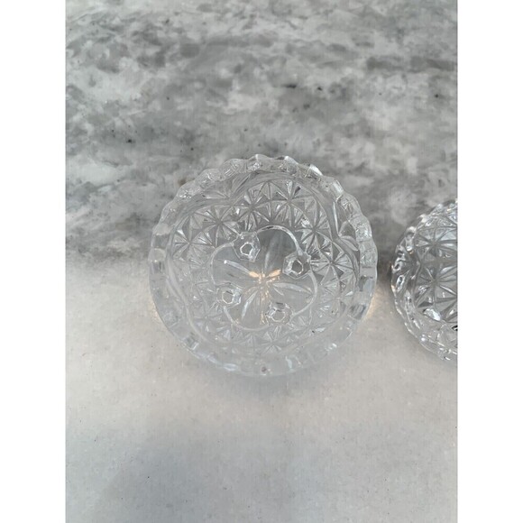 Hofbauer German Byrde Bird Crystal Miniature Sawtooth Lidded Trinket Box Germany - Picture 11 of 12